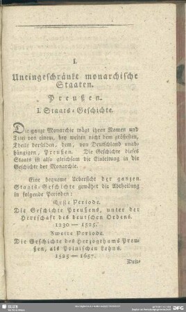 I. Uneingeschränkt monarchische Staaten