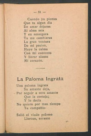La paloma ingrata