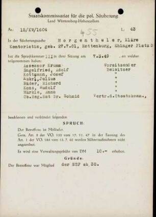 Morgenthaler, Kläre