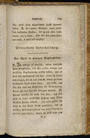 Dreyzehnte Unterhaltung. Der Christ in widrigen Begebenheiten.