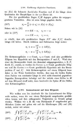 § 291. Linienelement auf dem Ellipsoid.