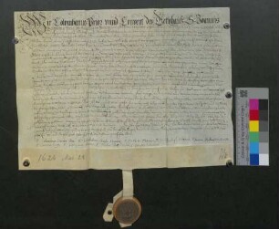 Die Kartause bei Freiburg leiht von der Kartause St. Alban bei Trier 1.000 Gulden, verzinslich mit 50 Gulden.