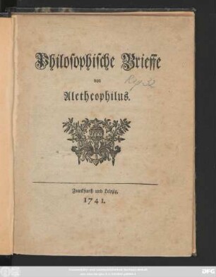 Philosophische Brieffe