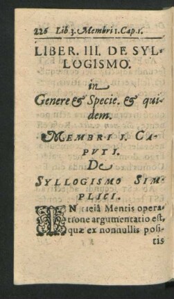 Liber III. De Syllogismo in Genere & Specie