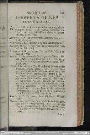Dissertationes Theologicae
