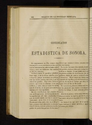Continuacion de la Estadistica de Sonora.