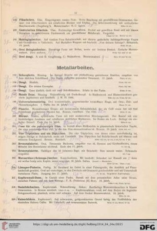 Metallarbeiten (Nr. 193-299)
