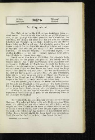 ¬Der¬ Krieg und wir