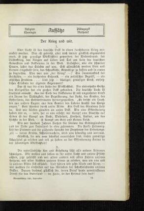 ¬Der¬ Krieg und wir