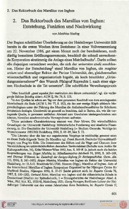 Das Rektorbuch des Marsilius von Inghen