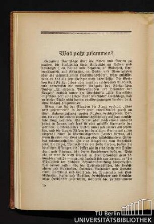 Was paßt zusammen?