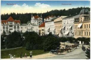 Marienbad. Stephanstraße mit Park