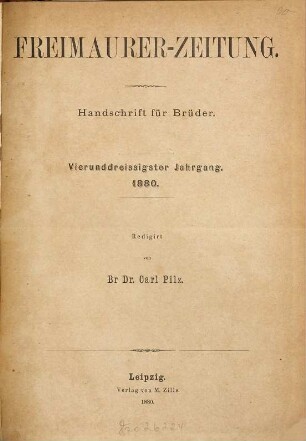 Freimaurer-Zeitung. 34. 1880