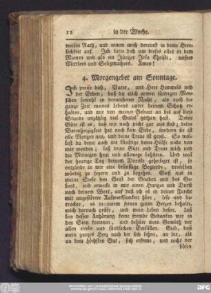 4. Morgengebet am Sonntage.