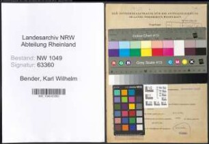 Entnazifizierung Karl Wilhelm Bender , geb. 14.09.1911 (Monteur)