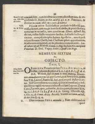Membrum Sextum De Obiecto