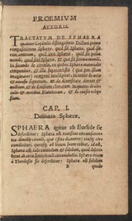 Cap. I. Definitio Sphaerae.