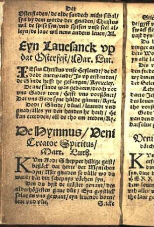 De Hymnus / Veni Creator Spiritus / Mart. Luth.