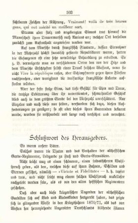 Schlußwort des Herausgebers.