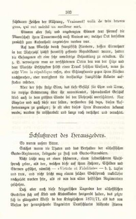 Schlußwort des Herausgebers.
