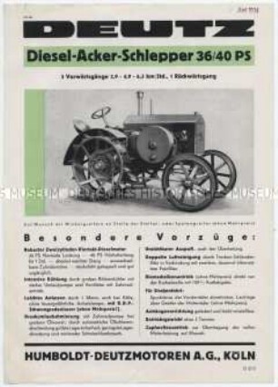 Deutz Diesel-Acker-Schlepper 36/40 PS