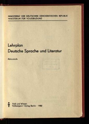 1982: Abiturstufe
