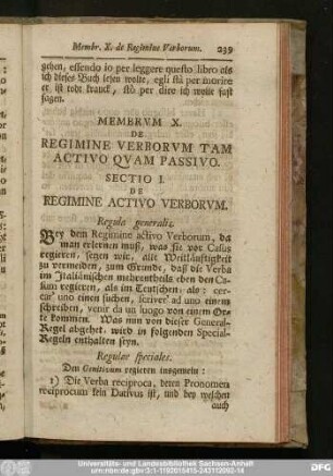 Sectio I. De Regimine Activo Verborum.