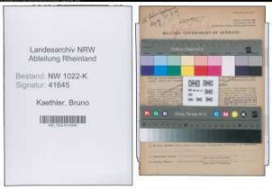 Entnazifizierung Bruno Kaethler , geb. 20.05.1921 (Kaufmaennischer Angestellter)