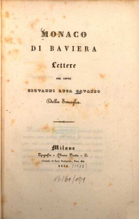 Monaco di Baviera : Lettere