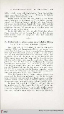 Die Haltbarkeit des latenten oder unentwickelten Bildes