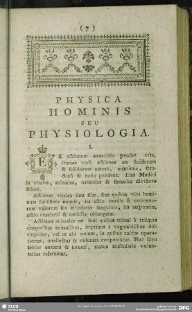 Physica Hominis Seu Physiologia