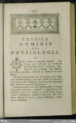 Physica Hominis Seu Physiologia