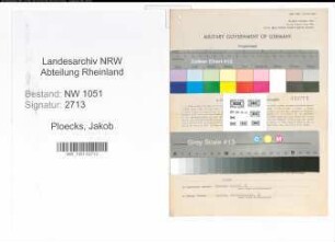 Entnazifizierung Jakob Ploecks , geb. 22.07.1889 (Beamter)