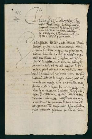 Testimonium theologicum et ordinatioris für den von Ludwig und Melchior a Neipperg und Adelshofen nach Adelshofen berufenen Johann Jakob Rath aus Tübingen.