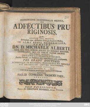 Dissertatio Inauguralis Medica, De Adfectibus Pruriginosis