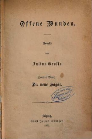 Offene Wunden : Novellen, 2. Die neue Hagar