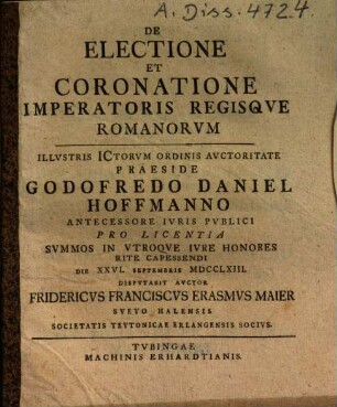 De electione et coronatione imperatoris regisque Romanorum