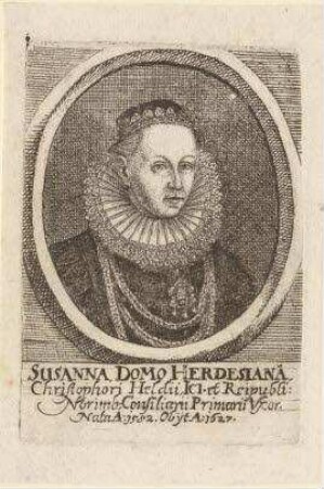 Susanna, geb. Herdesianus, Frau des Vordersten Ratskonsulenten Christof Held; geb. 1582; gest. 1627