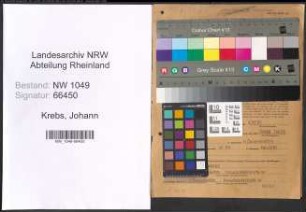 Entnazifizierung Johann Krebs , geb. 06.05.1891 (Postwart)