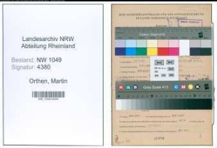 Entnazifizierung Martin Orthen , geb. 29.09.1907 (Arbeiter)