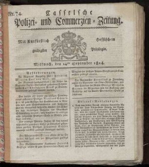 Nr. 74, Mittwoch den 14ten September. 1814