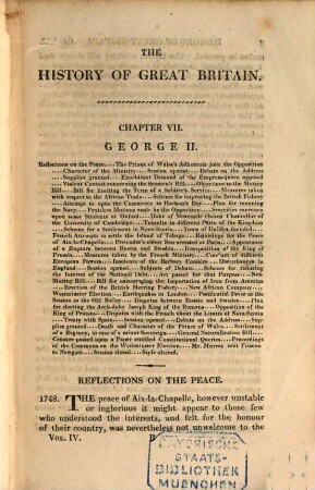 The History of England, from the Invasion of Julius Caesar to the Death o f George the second : In sixteen Volumes, with the Last Corrections and Improvements. Vol. 14 (1824). - X, 378 S.