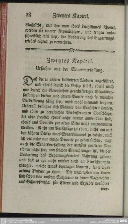 Zweytes Kapitel. Ursachen aus der Staatsverfassung