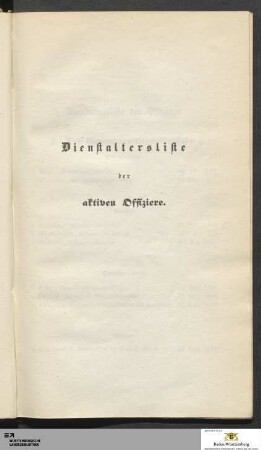 Dienstaltersliste der aktiven Offiziere