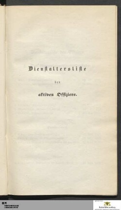 Dienstaltersliste der aktiven Offiziere