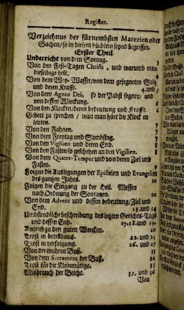 Register. Verzeichnus der fürnembsten Materien oder Sachen/ so in diesem büchlein seynd begriffen.