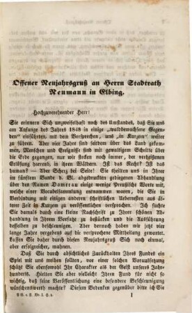 Neue preußische Provinzial-Blätter. 1, 1. 1852