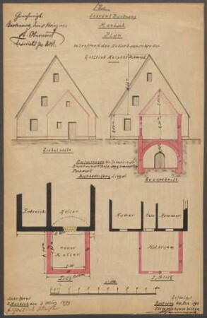 Meister, Gottlieb, Schmied Anbau eines Kellerhauses