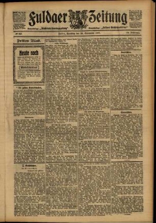 Dritte Ausgabe vom Samstag, den 28. September 1907.