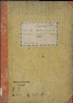 Zivilstandsregister der Mairie Lembeck (Heiraten 1813). (Gemeinde: Lembeck, Kreis Recklinghausen)